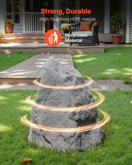 VEVOR faux rock placed in garden blending into landscape and hiding equipment