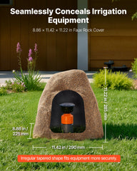 VEVOR faux rock placed over sprinkler valve showing neat concealment