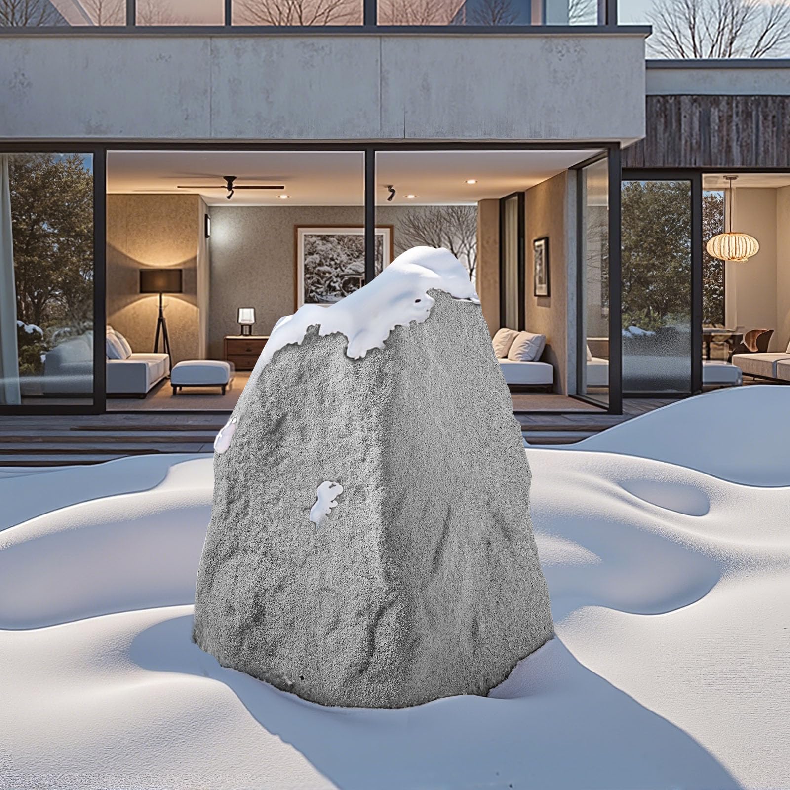 VEVOR faux rock covering sprinkler valve demonstrating protection and neat finish
