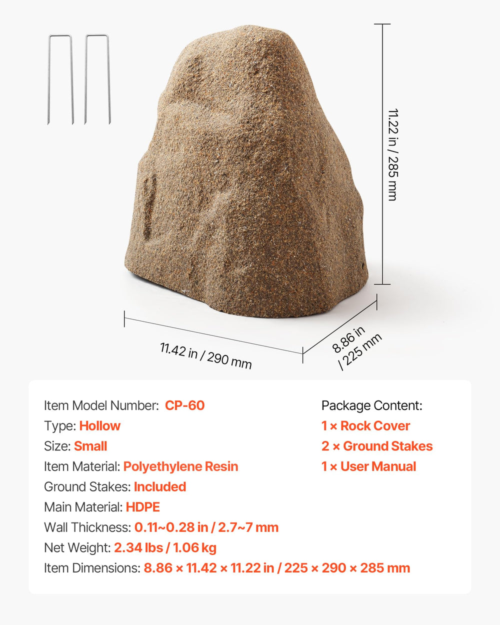 VEVOR faux rock in patio landscape showing blended aesthetic and protection