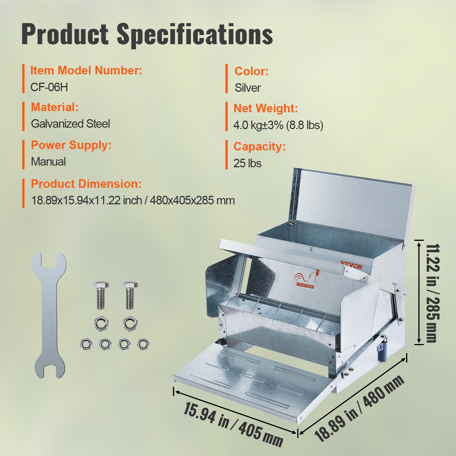 VEVOR feeder placed in coop demonstrating organized feeding setup