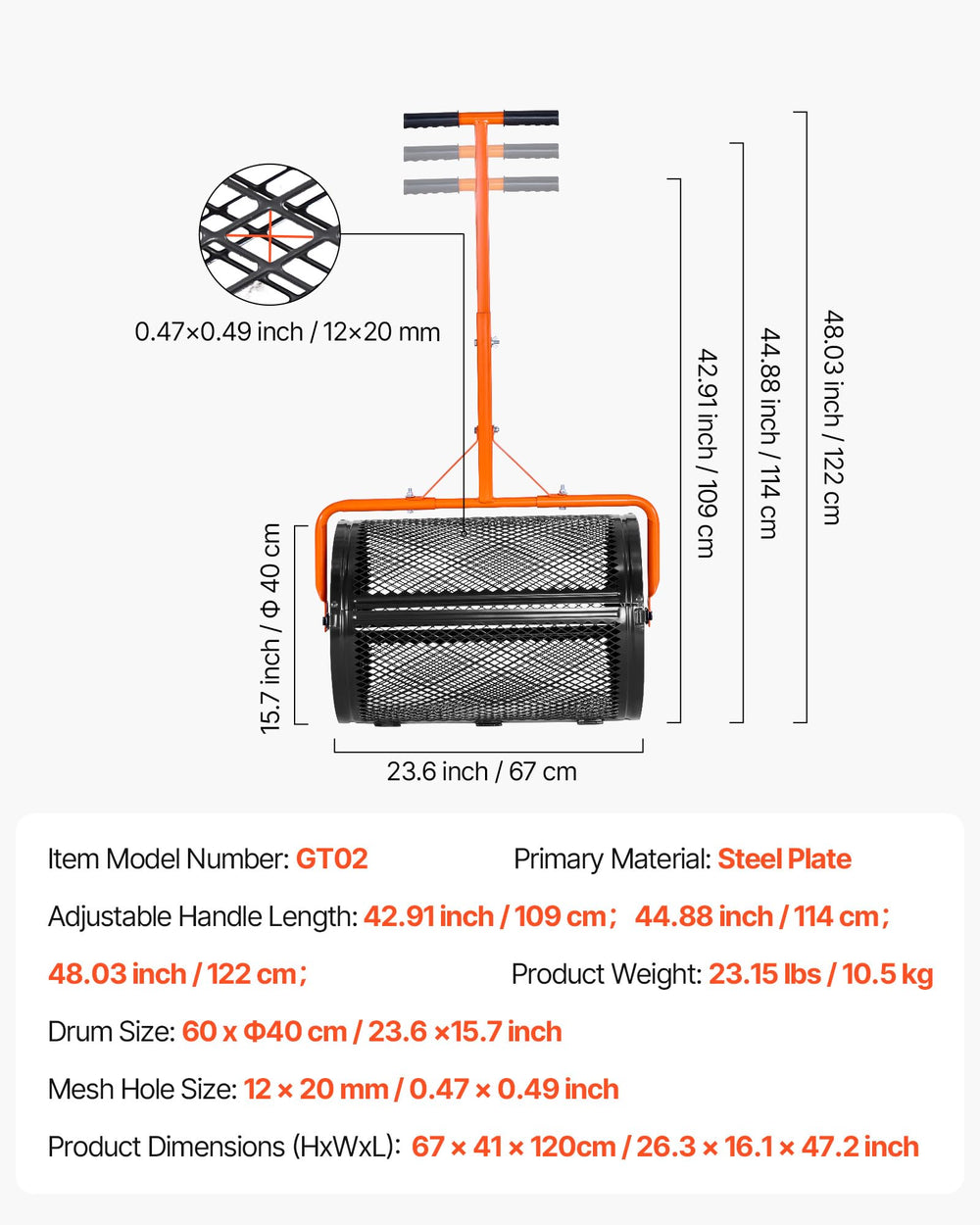 VEVOR fill port close-up for easy loading and faster job turnaround