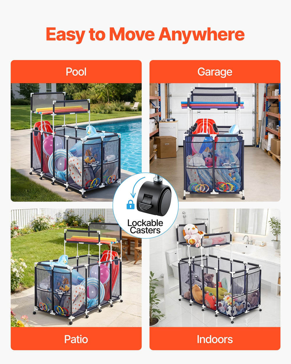 VEVOR basket filled with floats demonstrating large-capacity tidy storage