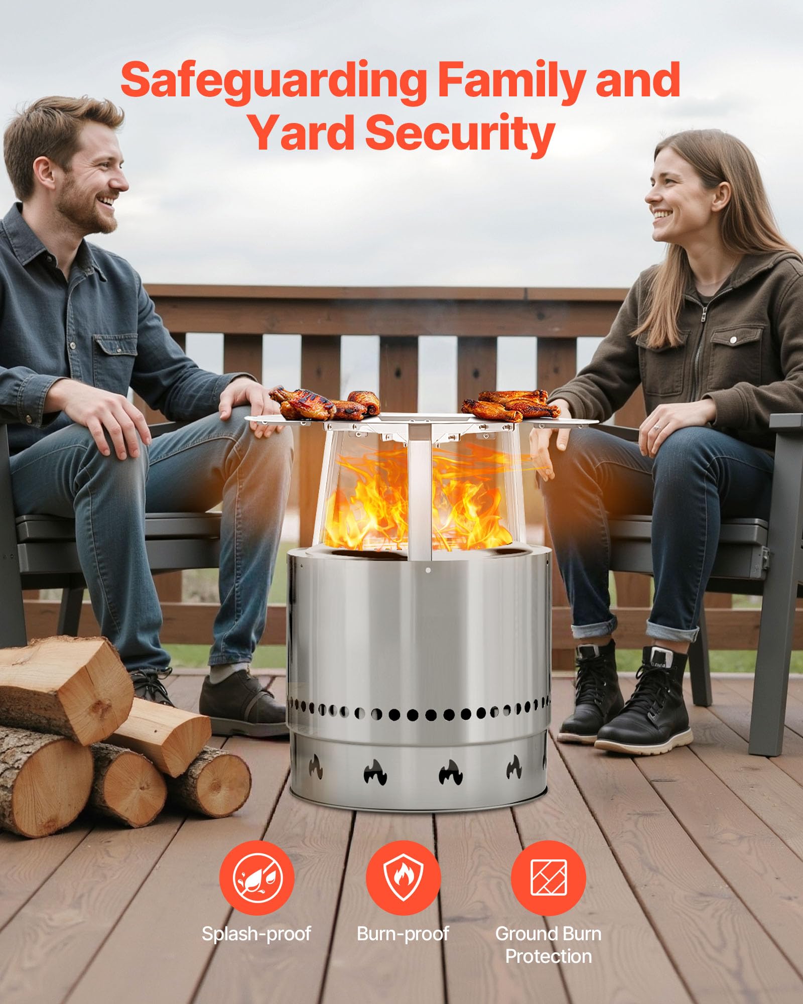 VEVOR in backyard patio scene illustrating surface protection and cozy seating benefit