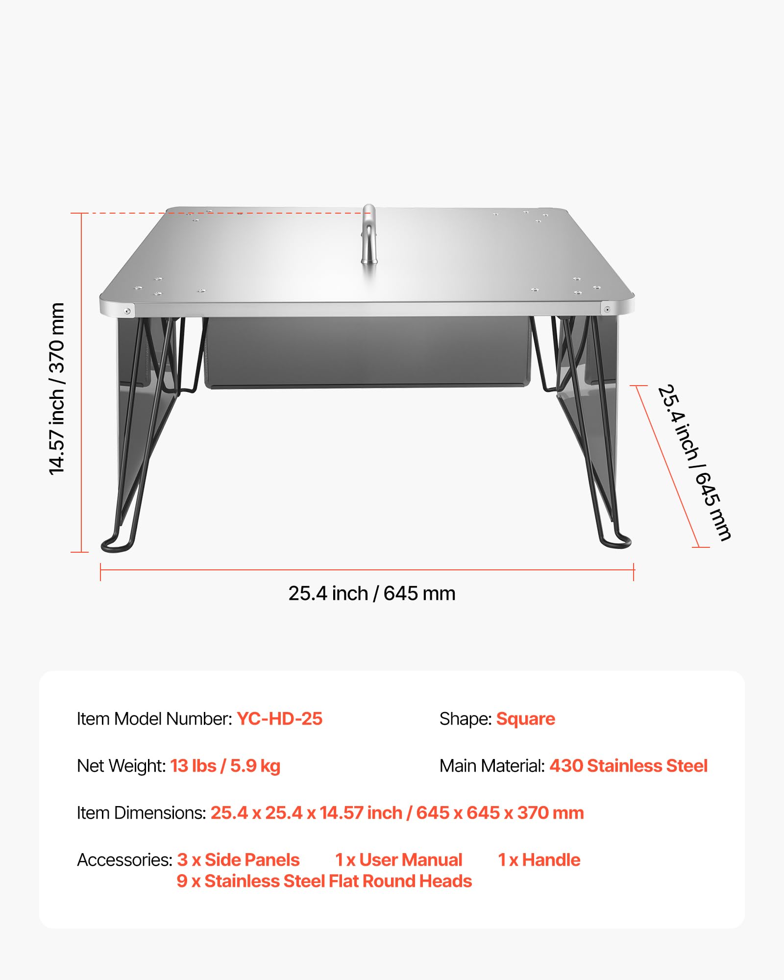 VEVOR beside camping gear showing size scale and portability advantage