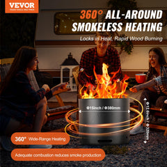 VEVOR close-up of SUS430 inner liner showing durable heat resistance