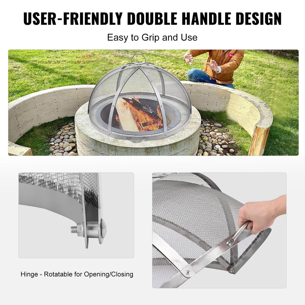 VEVOR side handles for easy opening while fire is burning