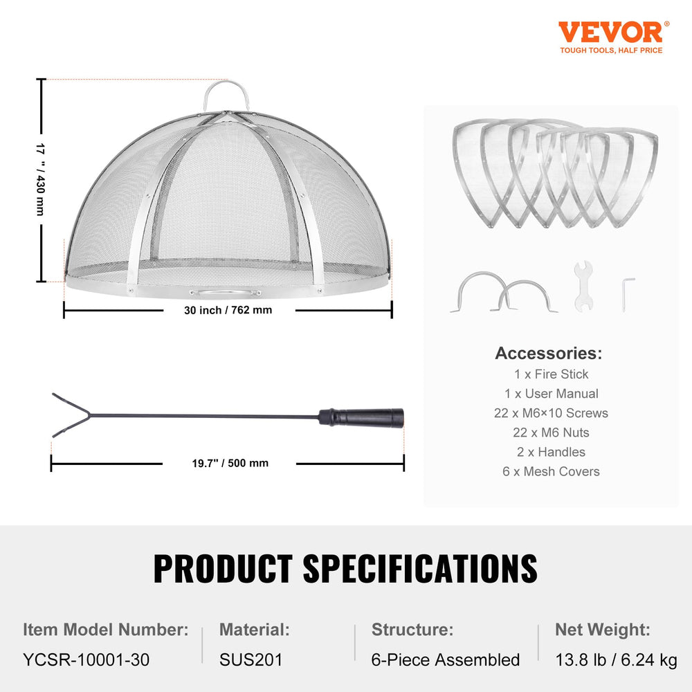 VEVOR stainless finish detail highlighting rust resistance and durability