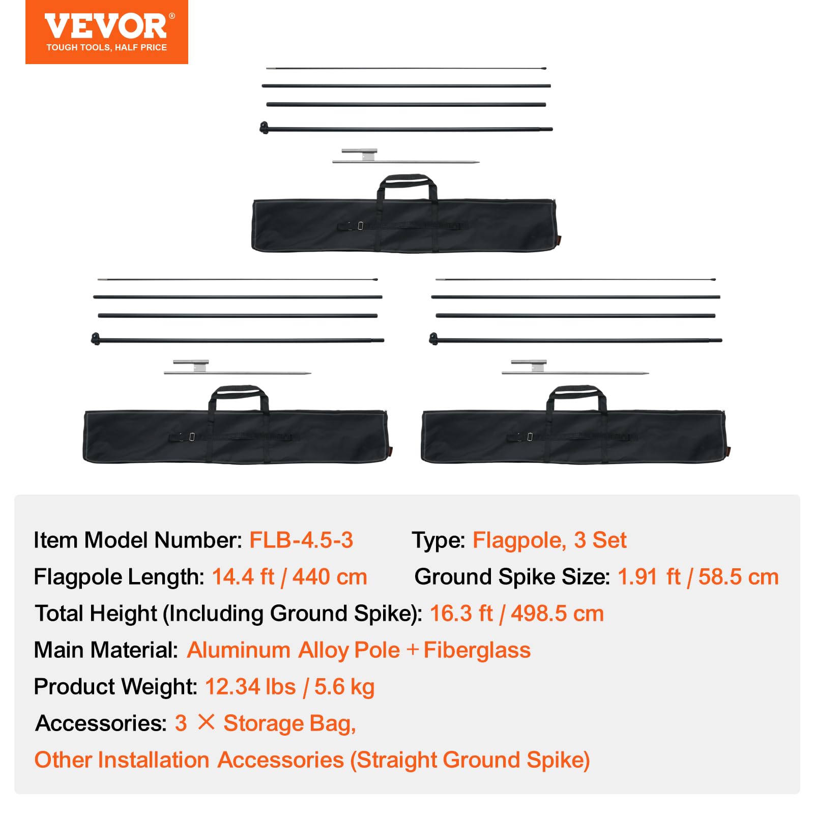 VEVOR snap-lock connection detail showing quick tool-free setup