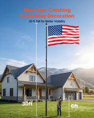 VEVOR flagpole aluminum tube detail showing thick construction benefit