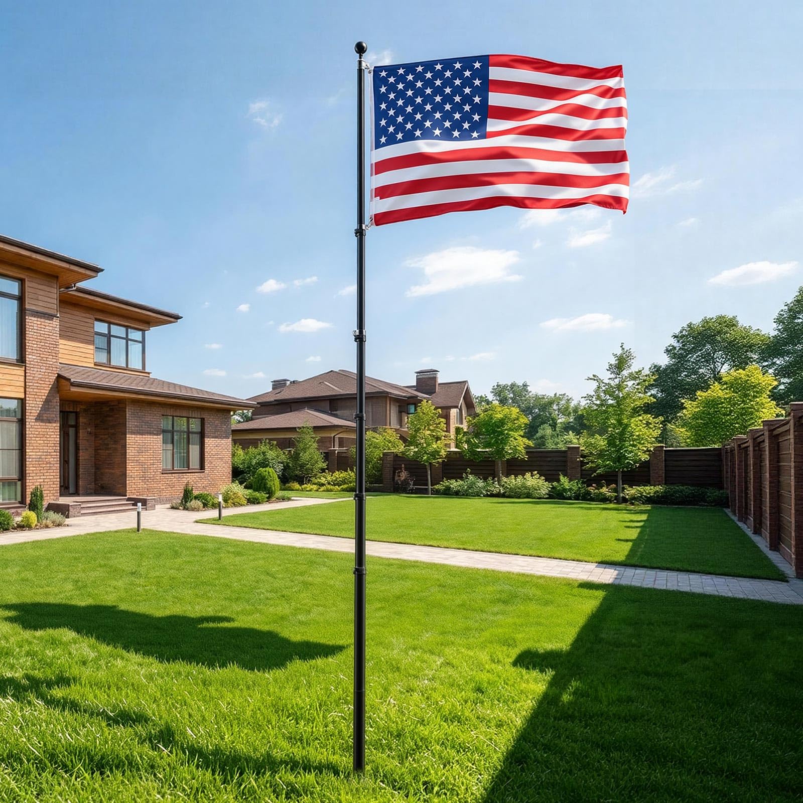 VEVOR flagpole black finish texture showing corrosion resistance benefit