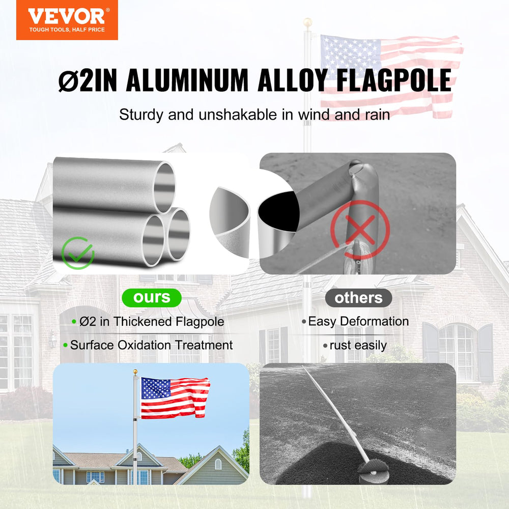 VEVOR collapsed pole folded for compact storage and easy transport