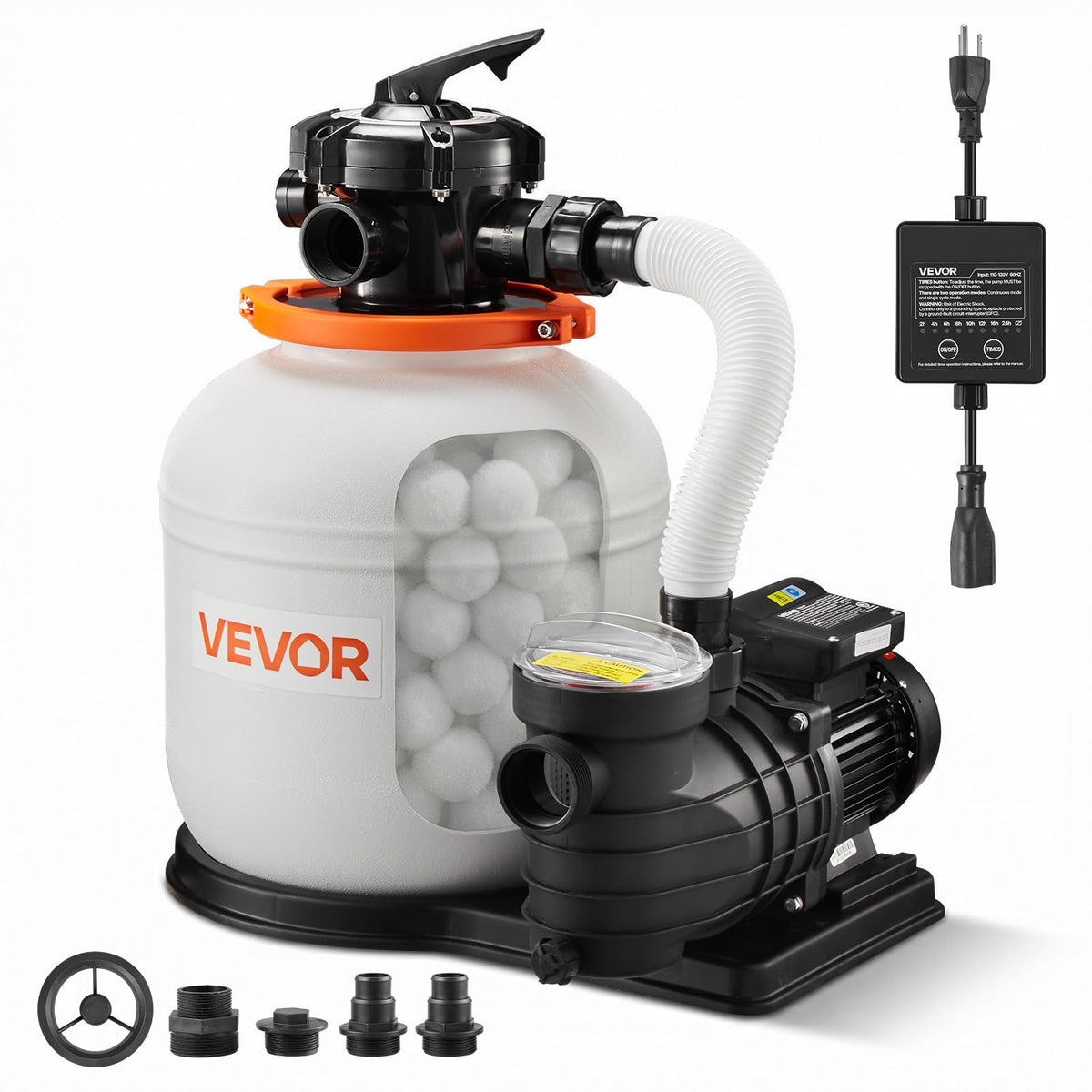VEVOR front view of FlashPure pump shows compact design and easy placement benefit