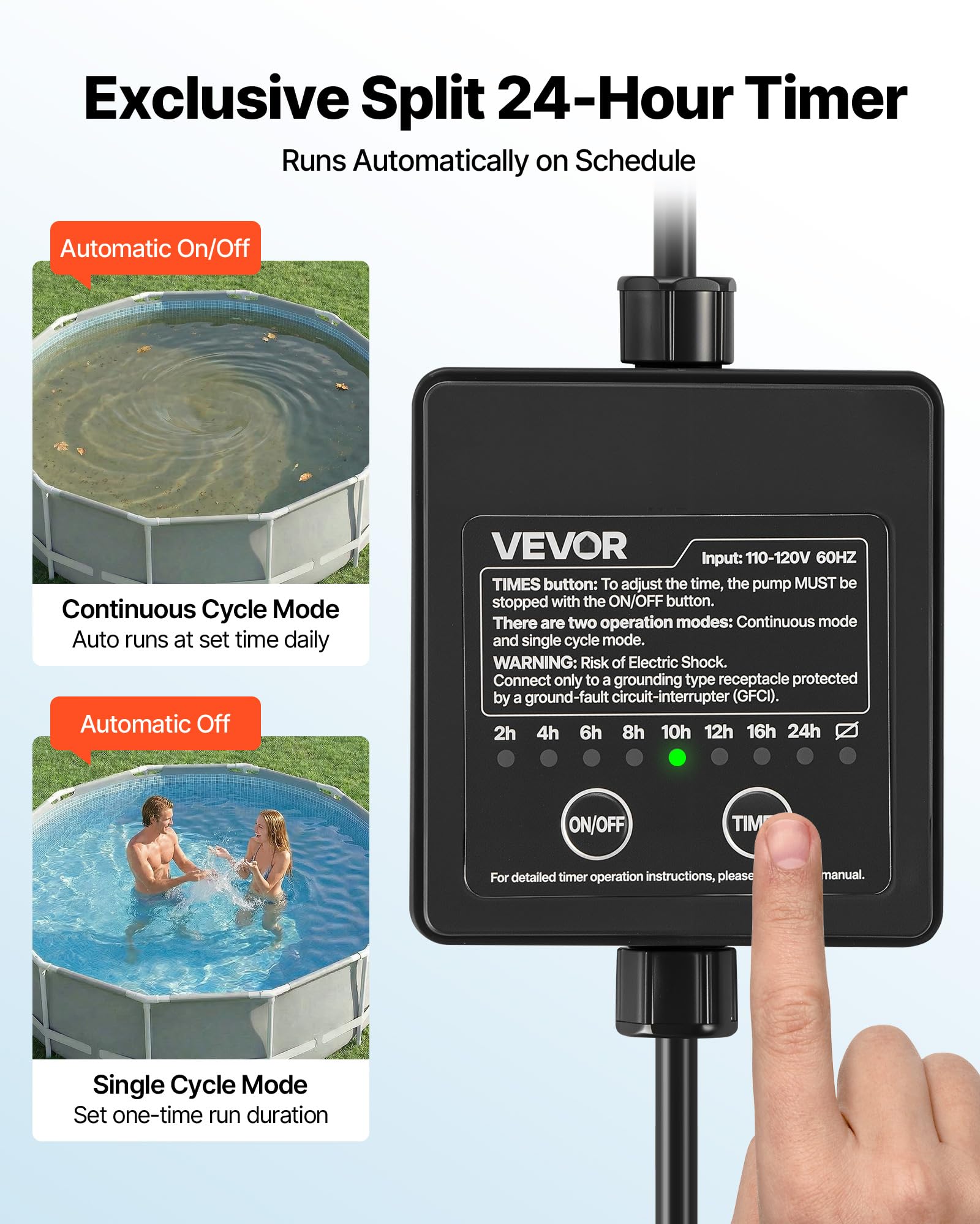 VEVOR FlashPure installed on an above-ground pool shows real-world operation benefit