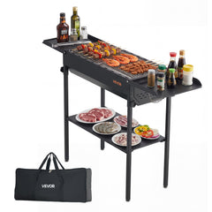 VEVOR front view of foldable charcoal grill showing compact design and durable finish
