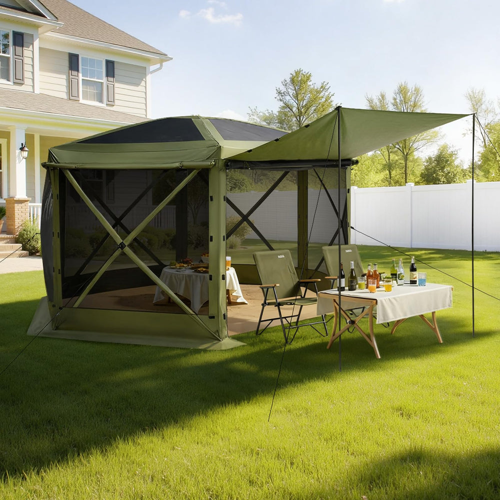 VEVOR compact folded gazebo in carry bag showing easy transportability