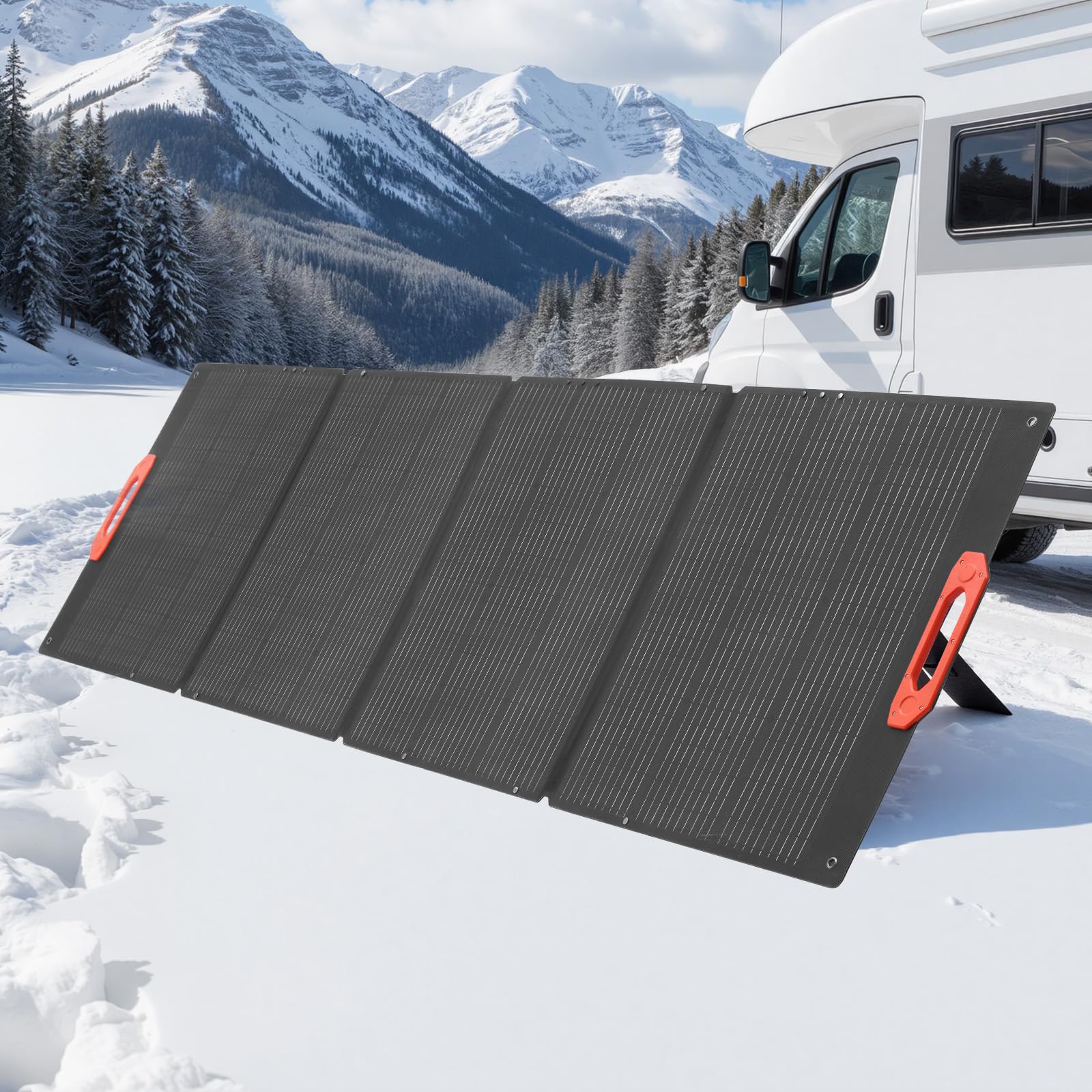 VEVOR folded panel beside a backpack illustrating compact travel-friendly size