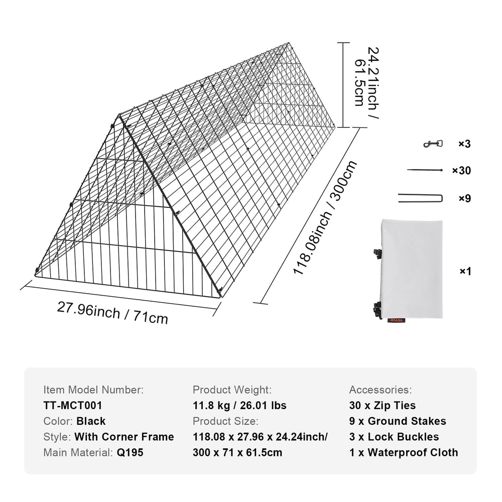 VEVOR folded storage profile illustrating compact portability and space saving