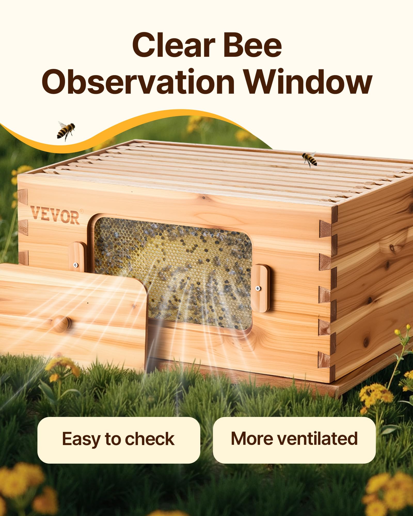VEVOR ten ABS frames and wooden foundations ready for brood and comb