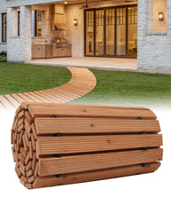 VEVOR front view of full cedar garden pathway showing clean entrance