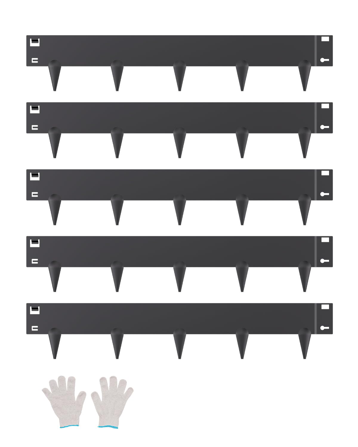 VEVOR front packaging of five metal landscape edging pieces showing clean borders benefit