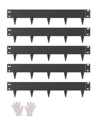 VEVOR front packaging of five metal landscape edging pieces showing clean borders benefit