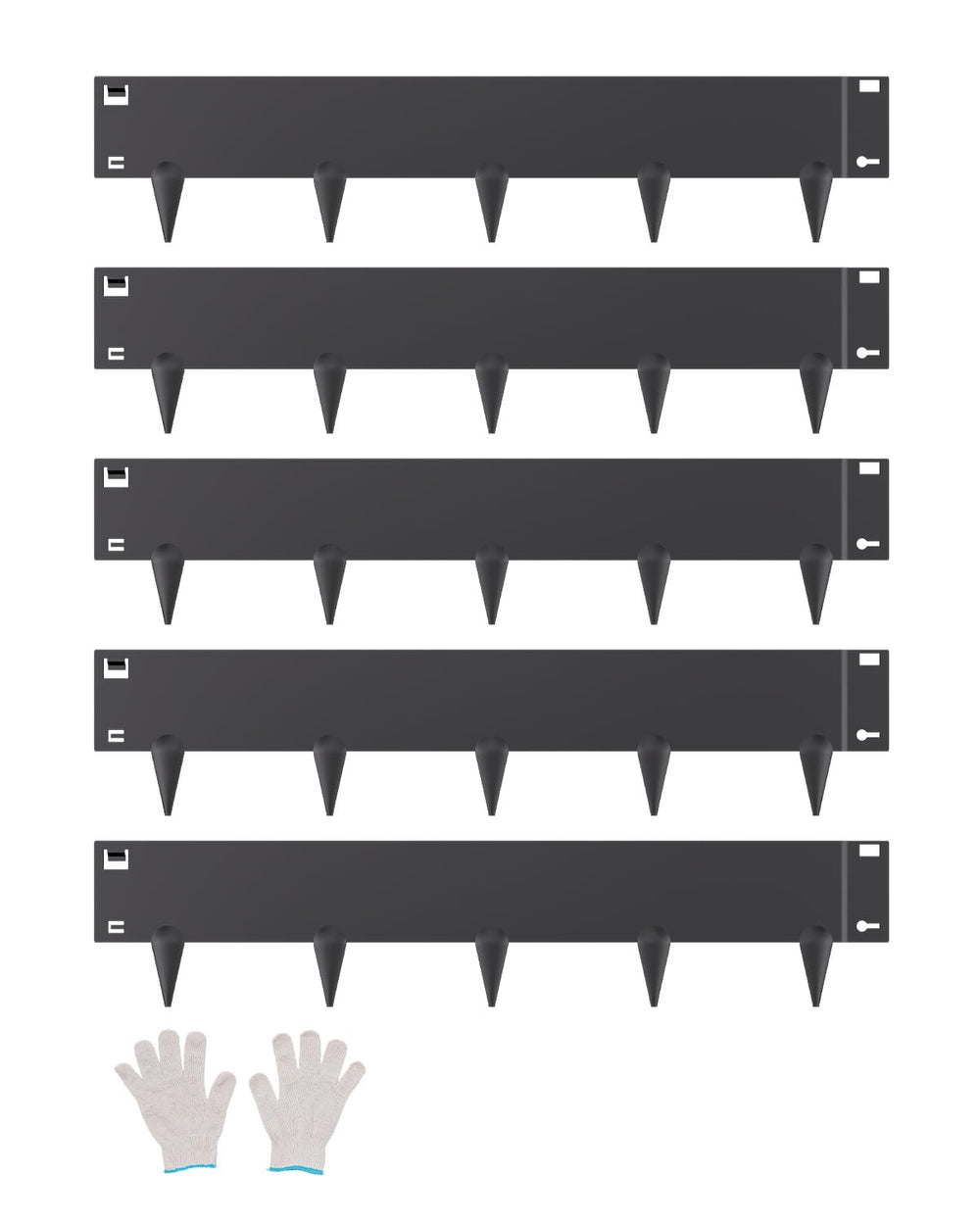 VEVOR front packaging showing five edging strips and boxed kit benefit: clear contents