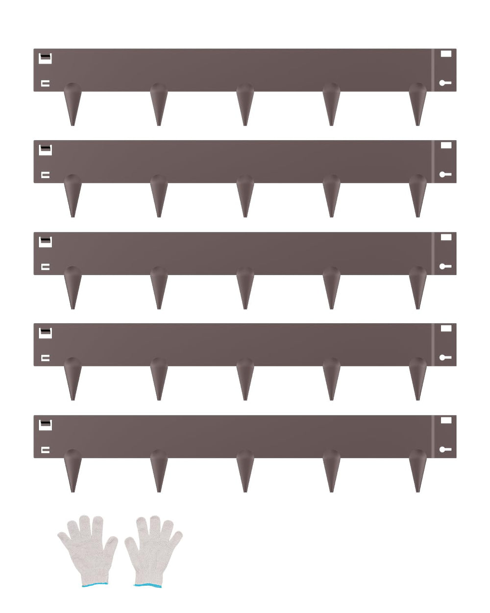 VEVOR front view of five-pack edging showing neat garden border benefit