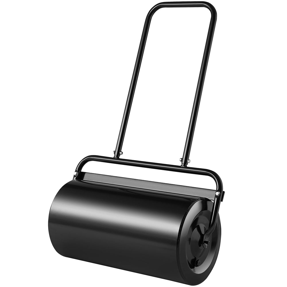 VEVOR front view of roller showing drum and frame, ready to compact turf
