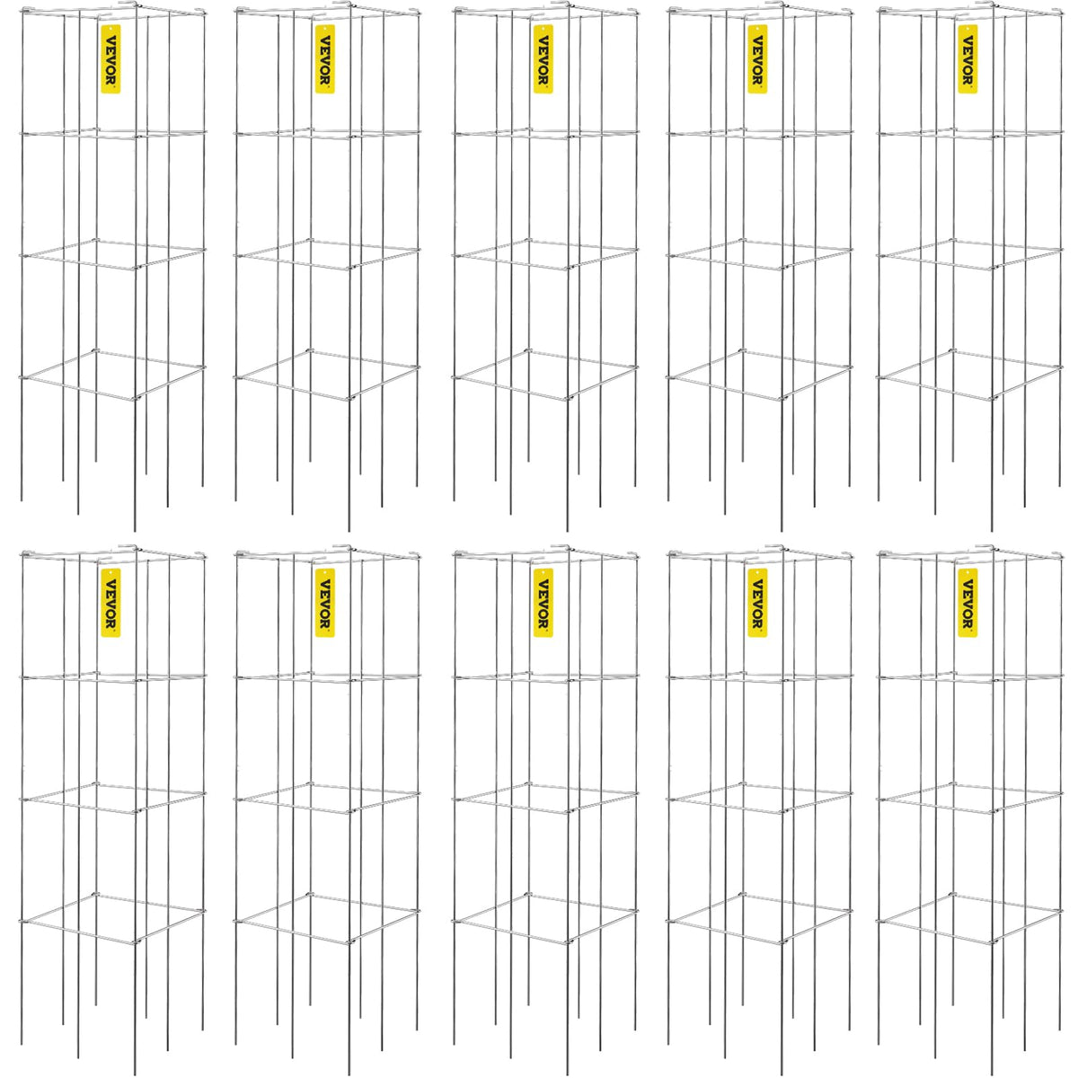 VEVOR front view of ten stacked cages showing compact pack benefit