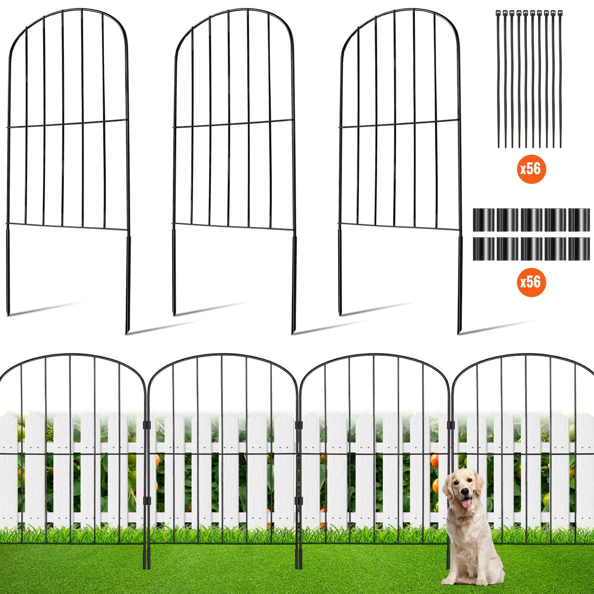 VEVOR front packaging showing 28-pack fence and benefits