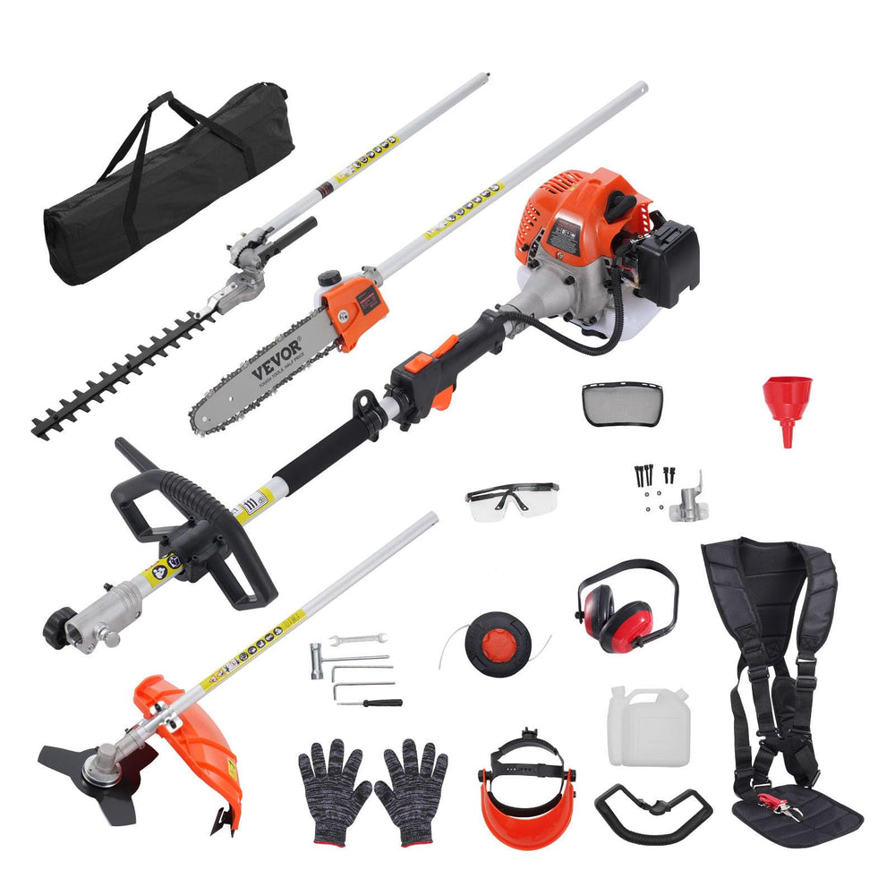VEVOR front view assembled multi-tool showing all attachments and versatility benefits