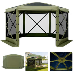 VEVOR front view of 10x10 canopy showing roomy shelter and shade benefit