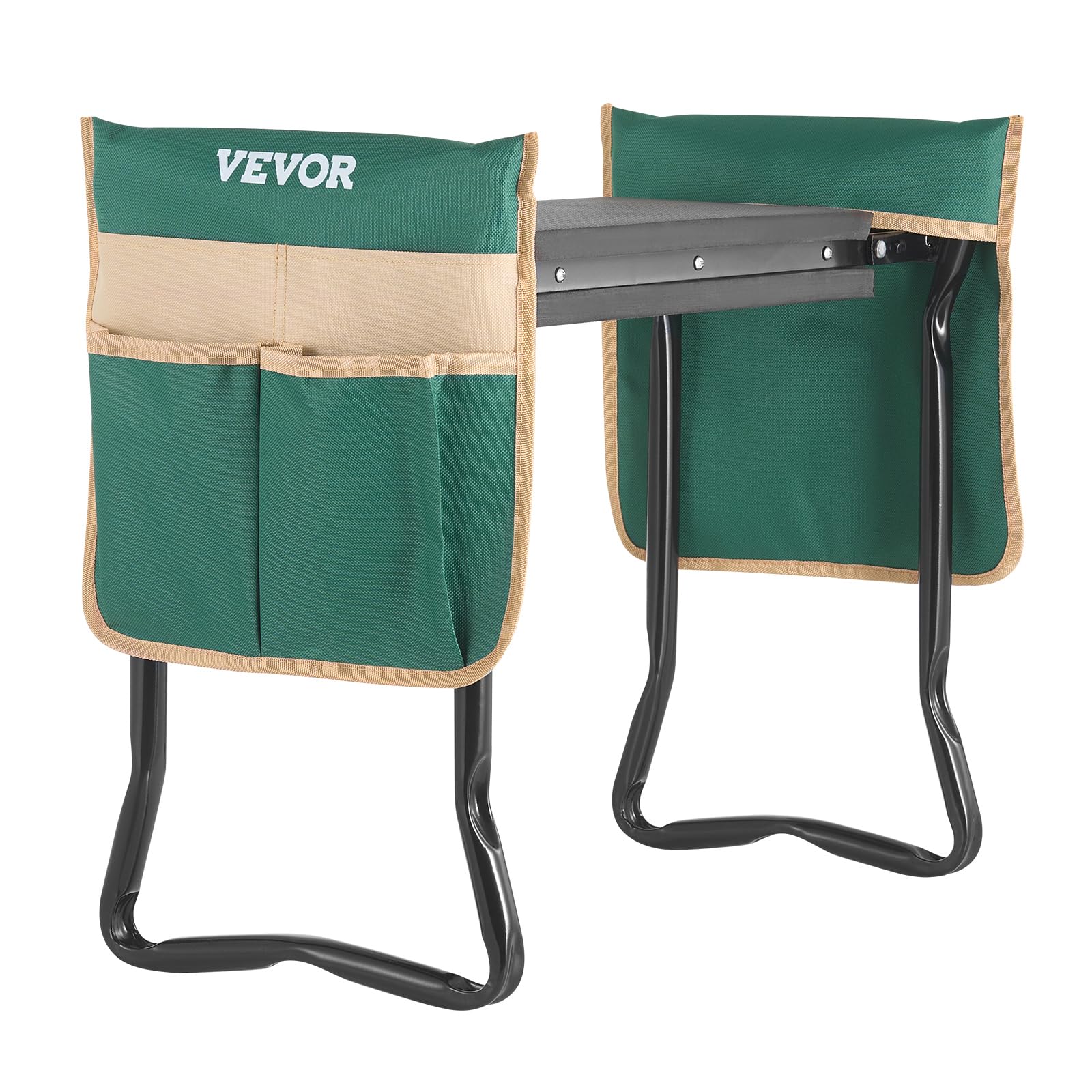 VEVOR front view of kneeler and seat showing sturdy frame and pad benefit