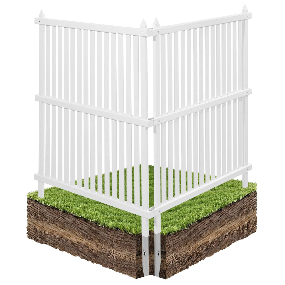VEVOR front view of two-panel vinyl privacy screen showing clean concealment benefit