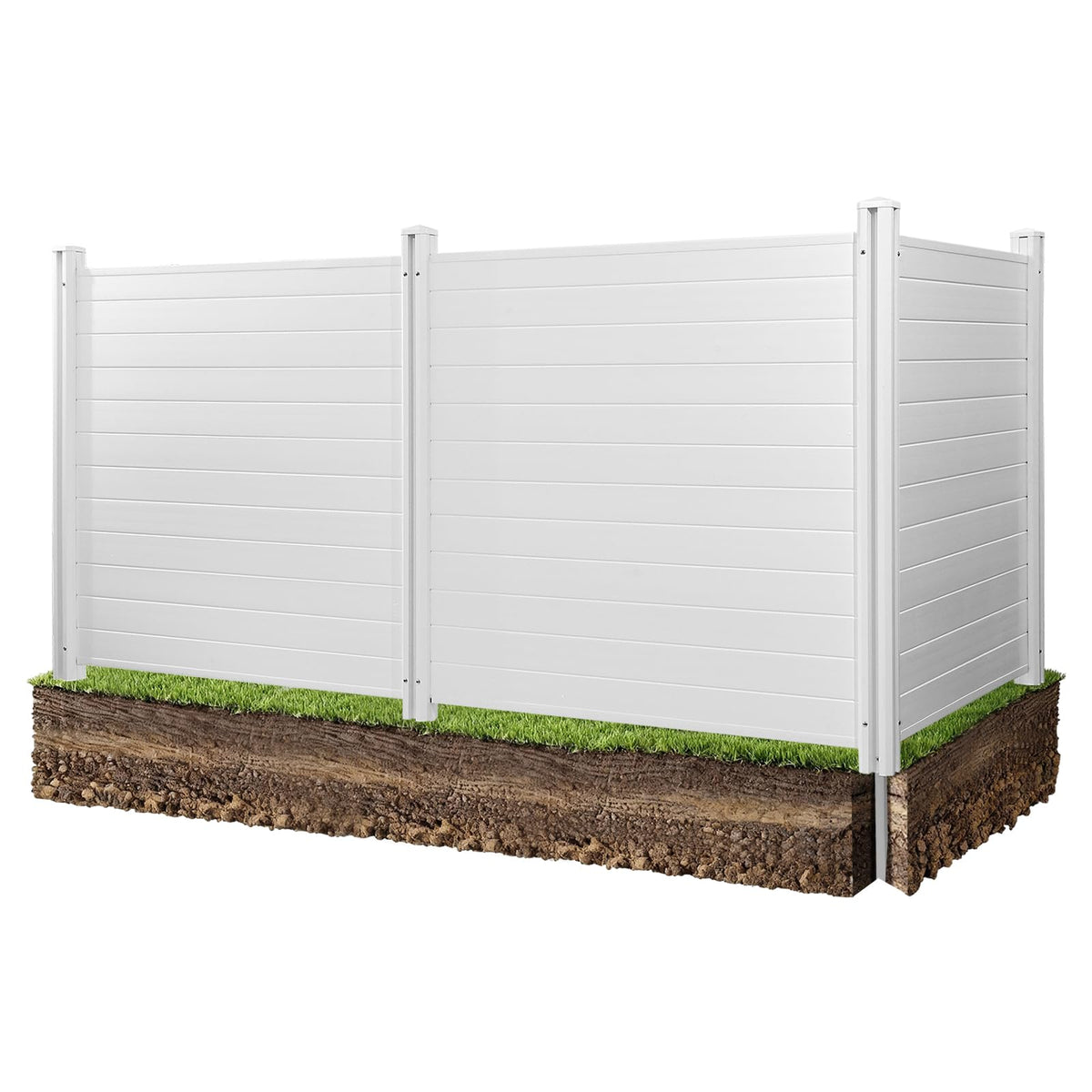 VEVOR front view of three-panel privacy screen showing clean concealment benefit