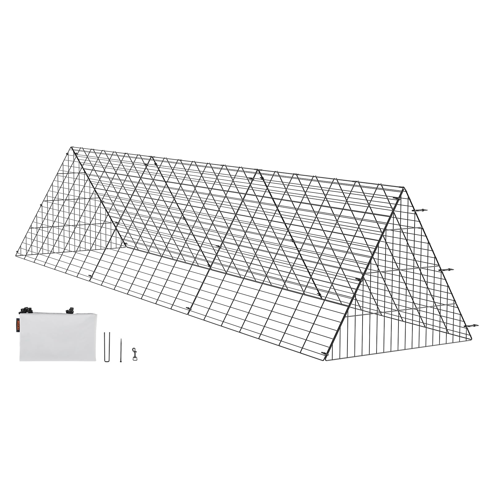 VEVOR front view of chicken tunnel showing full-length protection and easy access