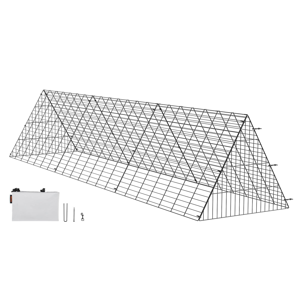 VEVOR front view of chicken tunnel showing full-length protection and easy access
