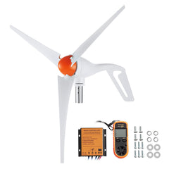 VEVOR front view of wind turbine showing compact design and reliable power