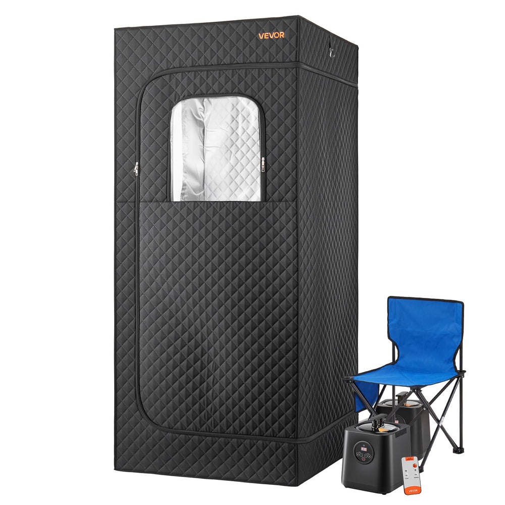 VEVOR front view of full sauna setup showing compact home spa benefits