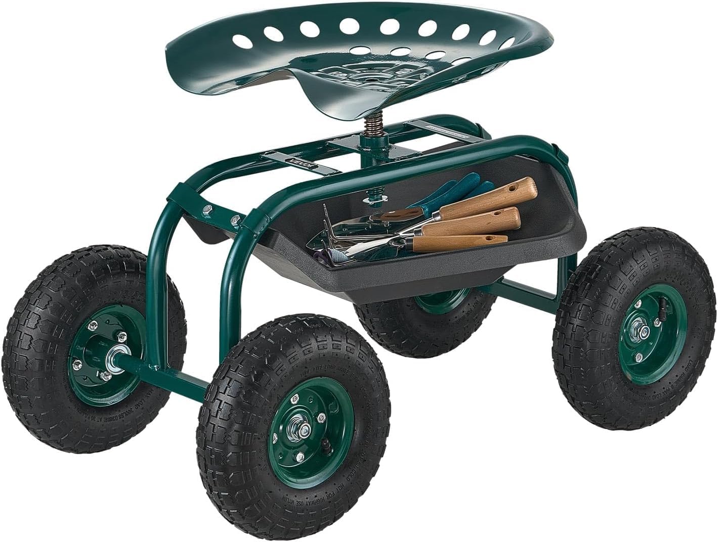 VEVOR front view of rolling garden cart shows sturdy frame and mobility benefits