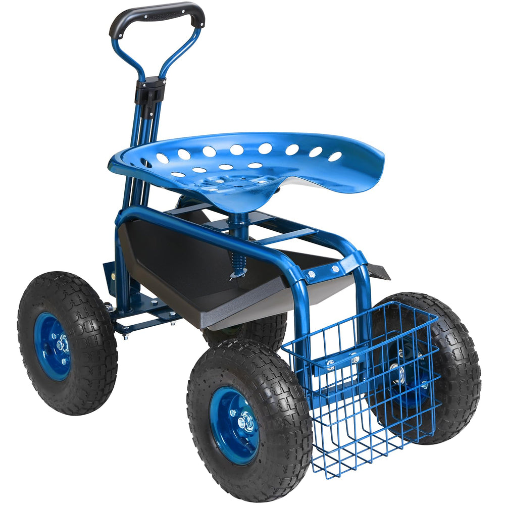 VEVOR garden cart in yard use illustrating mobility and convenience while planting