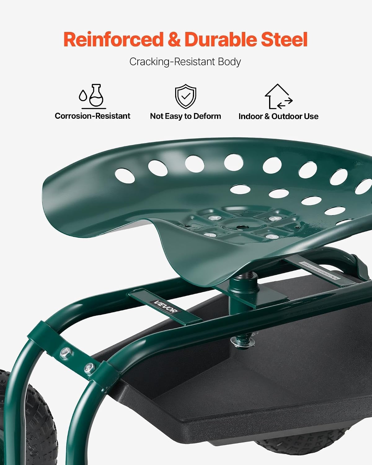 VEVOR close-up of padded swivel seat highlighting comfort and rotation