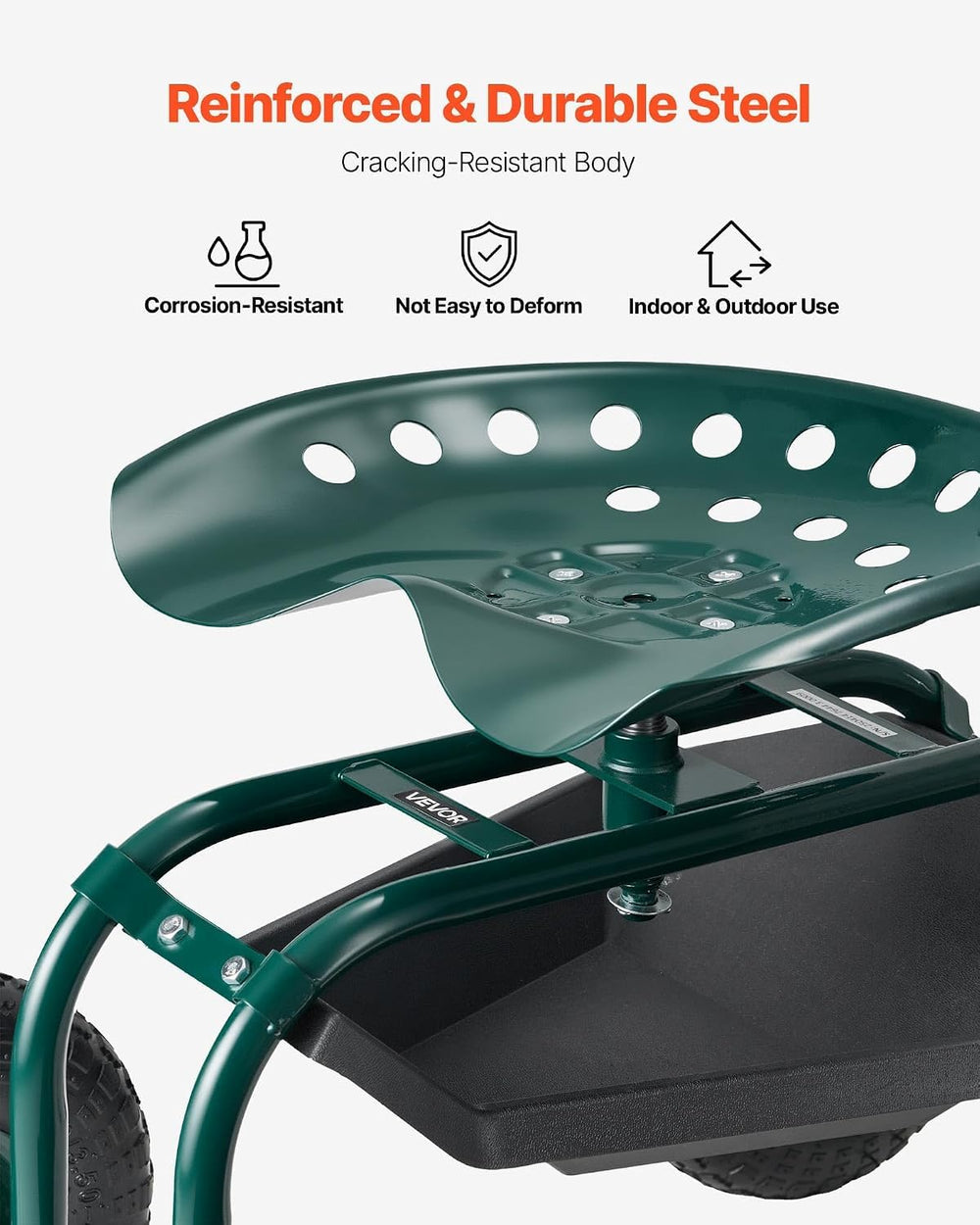 VEVOR close-up of padded swivel seat highlighting comfort and rotation