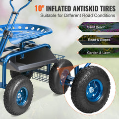 VEVOR close-up of wide padded swivel seat promoting comfort during long tasks