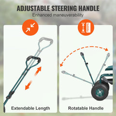 VEVOR 10-inch inflatable treaded tire detail for improved traction on rough ground
