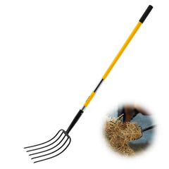 VEVOR front view of 5-tine garden fork showing balanced design and comfort
