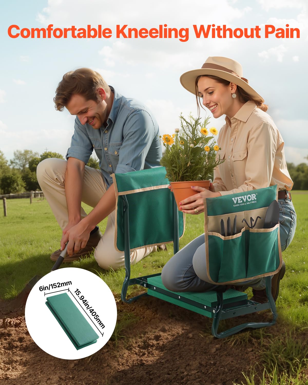 VEVOR folded flat in storage — compact portable design for easy transport
