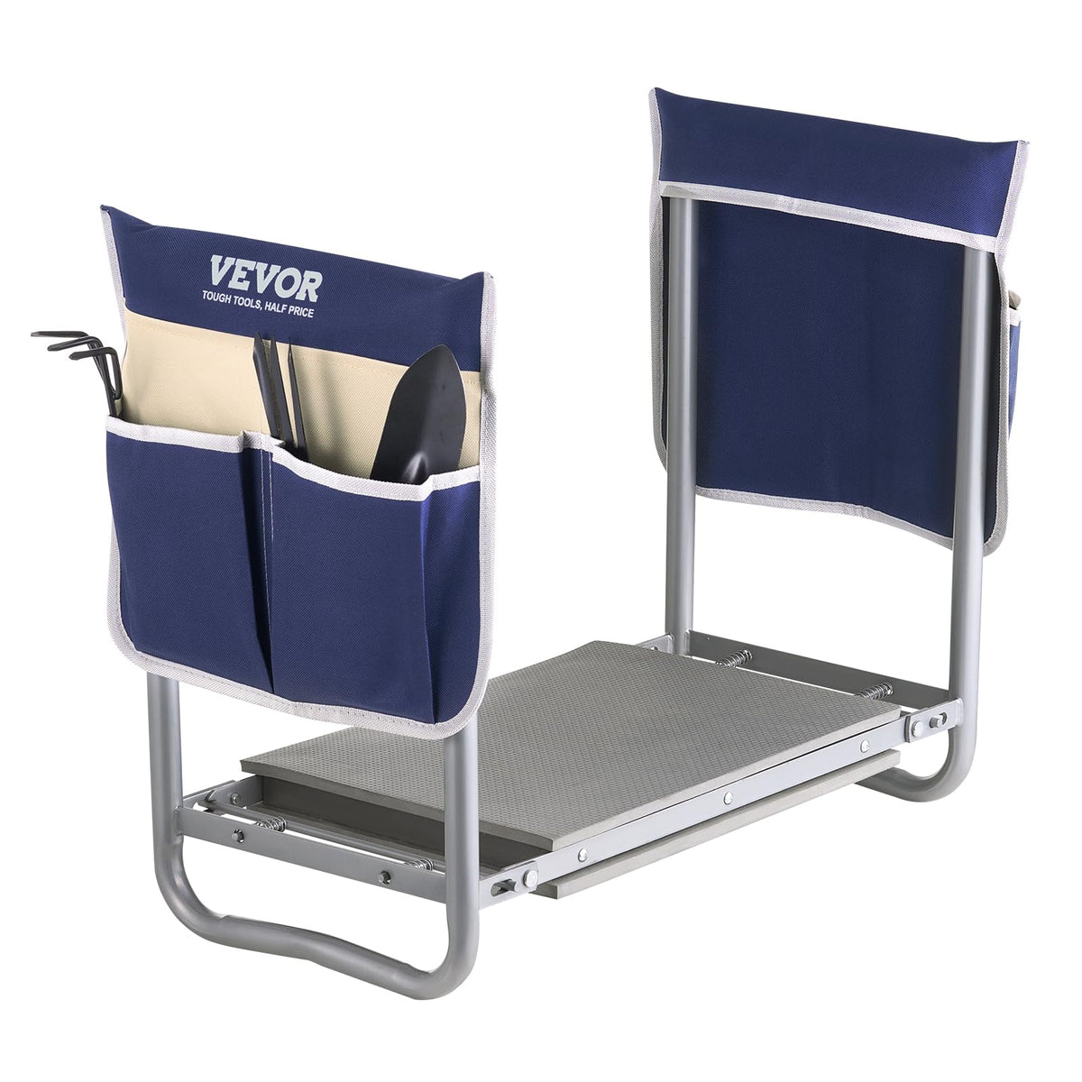 VEVOR front view of kneeler seat showing sturdy frame and compact design for easy use