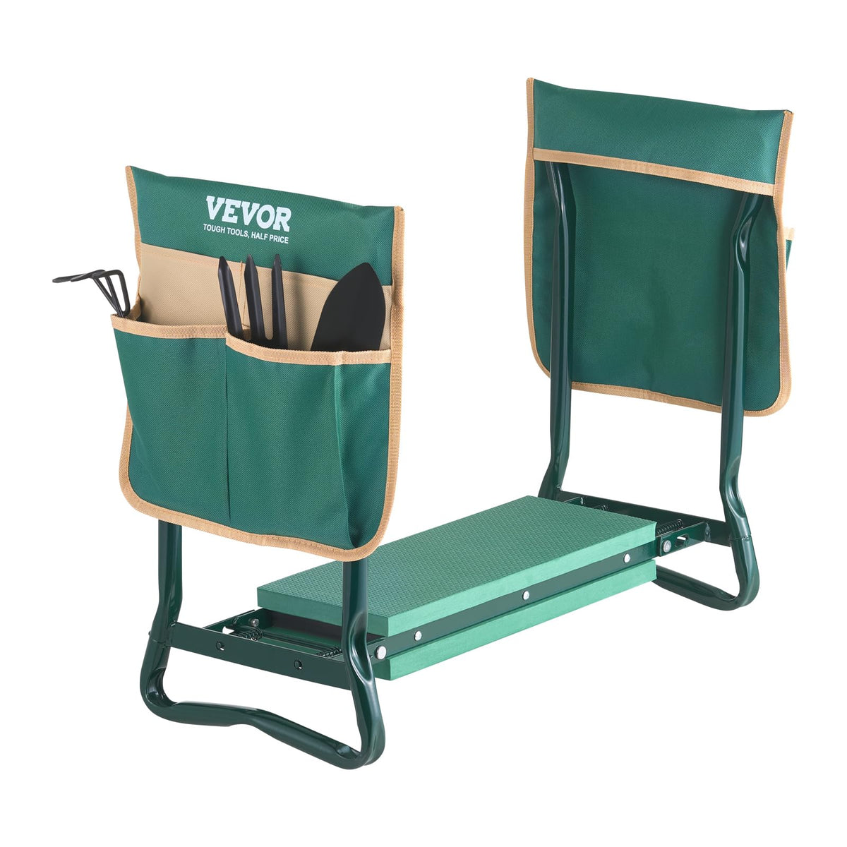 VEVOR front view of kneeler seat showing sturdy frame and cushion for stable gardening
